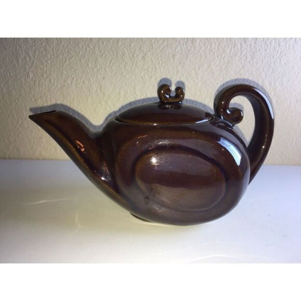 Vintage JAPAN TEA POT Ceramic  Brown  Made In Japan 3.5" Tall w/Lid‎